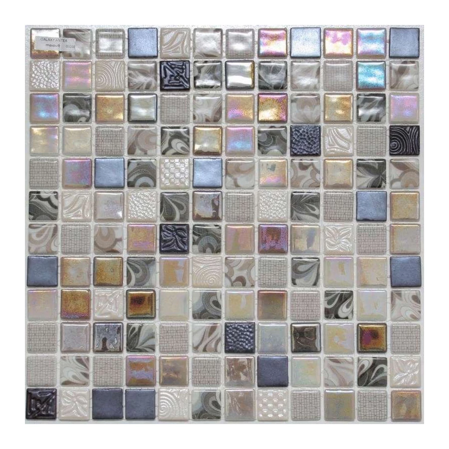 Стеклянная мозаика Mosavit Blends Galaxy Antea глянцевая матовая бежевая 31,6x31,6 см