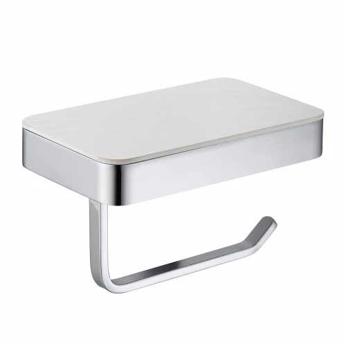 Бумагодержатель с полкой для телефона Abber Westen хром AA1730