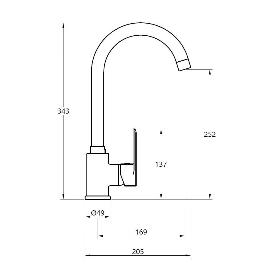 Смеситель Voda Fairway для кухни хром FY519