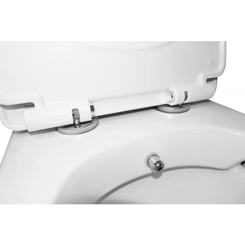 Унитаз-моноблок с функцией биде Azario Sente напольный безободковый горизонтальный слив сиденье дюропласт микролифт AZ-8614B 37.5х66.5х78.5 см