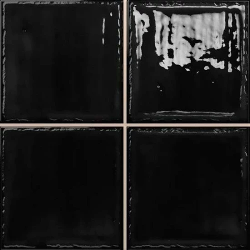 Плитка настенная Dar Ceramics Noa-Sticks Black глянцевая черная 20x20 см