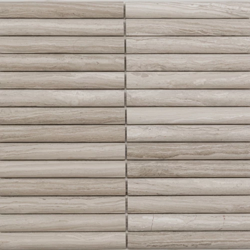 Мозаика Pixel mosaic Венеция White Wooden Convex чип 20х151 матовая бежевая PIX 348 30,5х30 см