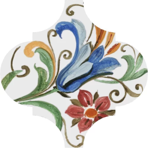 Плитка настенная Kerama Marazzi Арабески Тоскана 5 Декор глянцевый белый VT/A581/65000 6,5x6,5 см