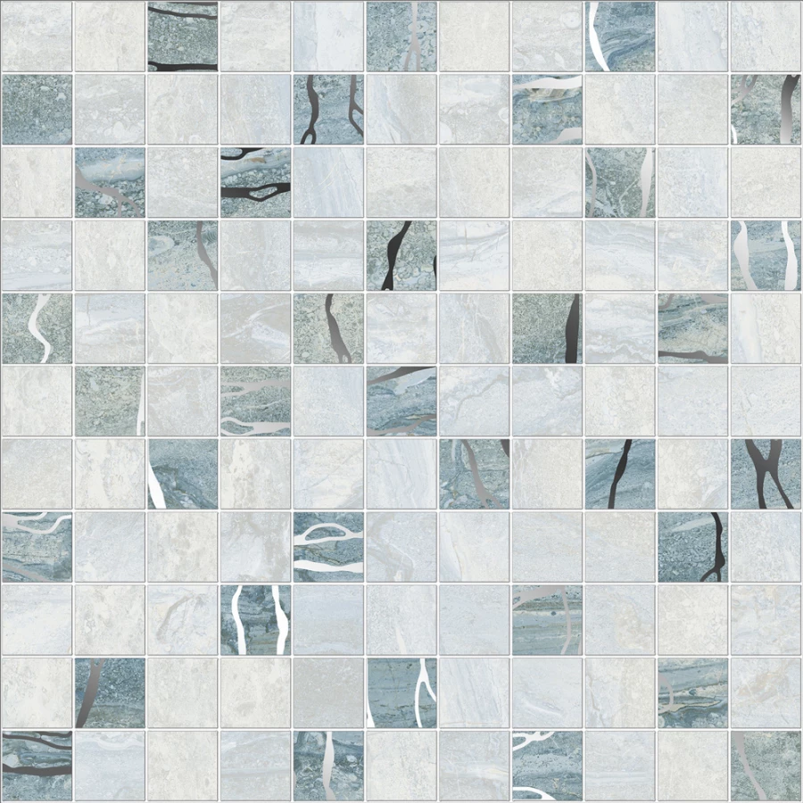 Декор Delacora Mosaic Crystal голубой 30,5х30,5 см
