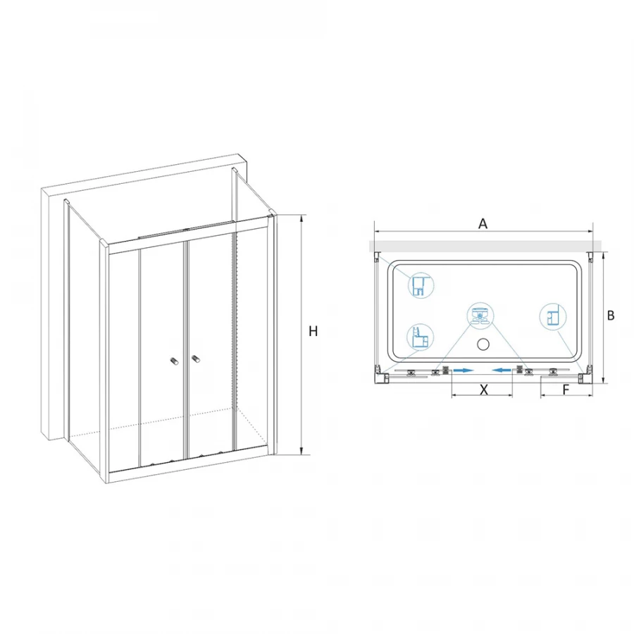 Душевой уголок RGW CL-43 P CL-10 + 2Z-12 Прозрачное 040943127-11P 120х70 см