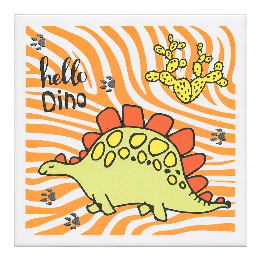 Декор Kerama Marazzi Динозаврики 3 матовый оранжевый OP/A228/5009 20x20 см