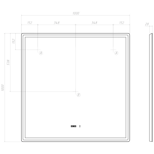 Зеркало VIGO Roberta Luxe 1000 295 100x100 см