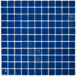 Мозаика Bonaparte Стеклянная мозаика Deep blue 25х25 глянцевая синяя 30х30 см