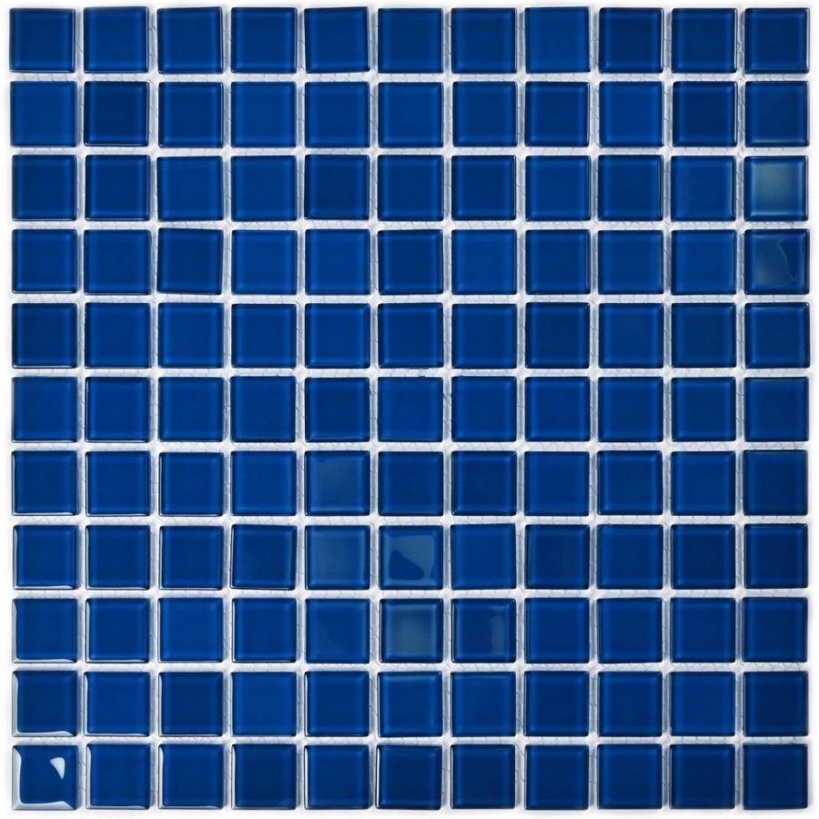 Мозаика Bonaparte Стеклянная мозаика Deep blue 25х25 глянцевая синяя 30х30 см