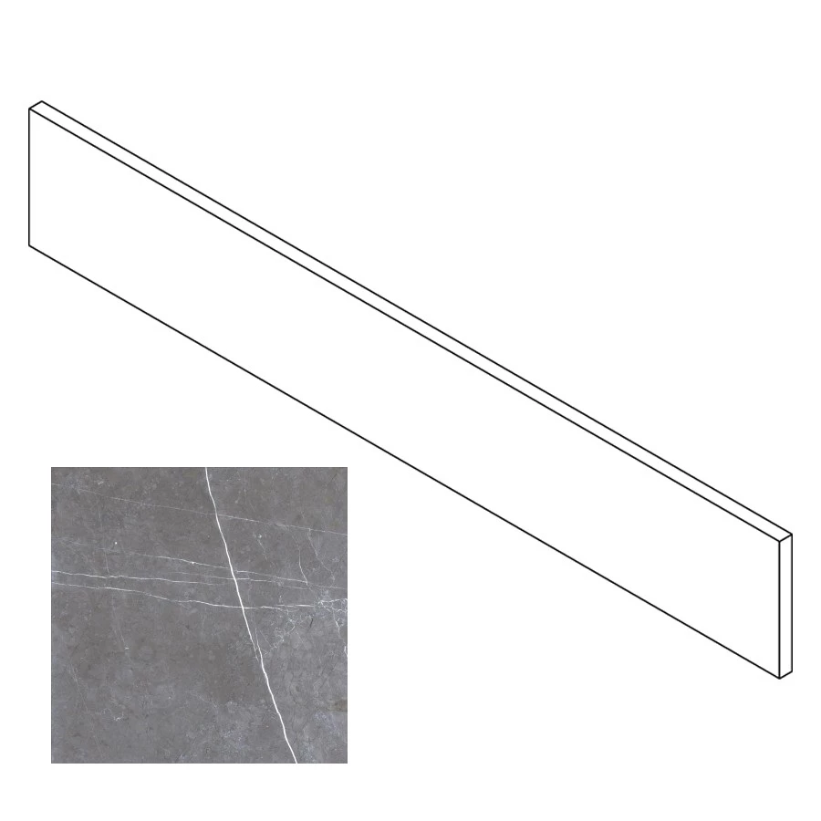 Плинтус Gresse Simbel камень серый с проседью матовый GRS05-05 60х9,5 см