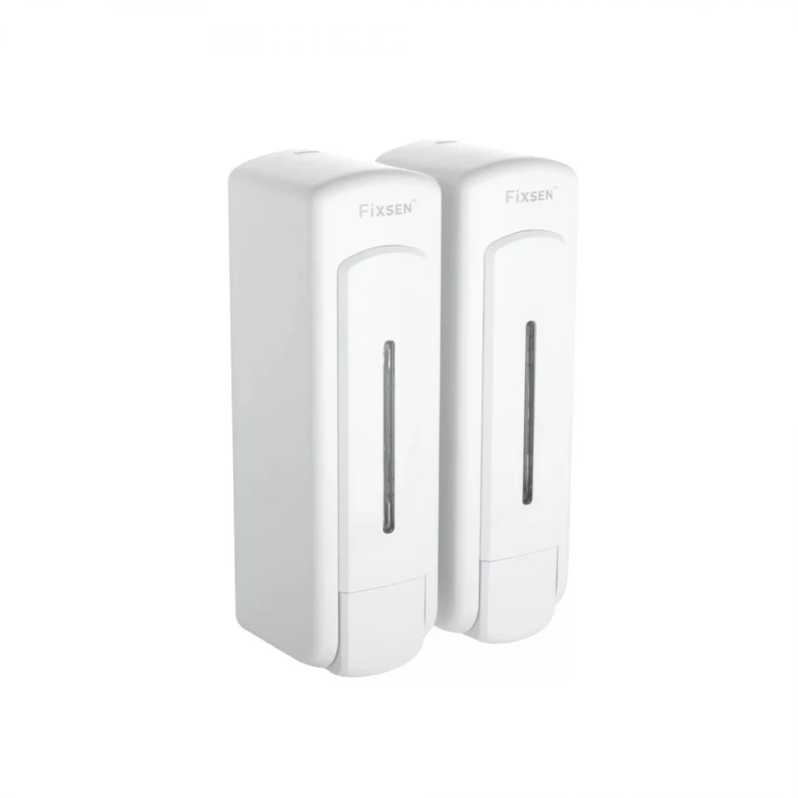 Дозатор Fixsen Hotel для жидкого мыла настенный двойной 325мл пластик белый FX-31012H-2