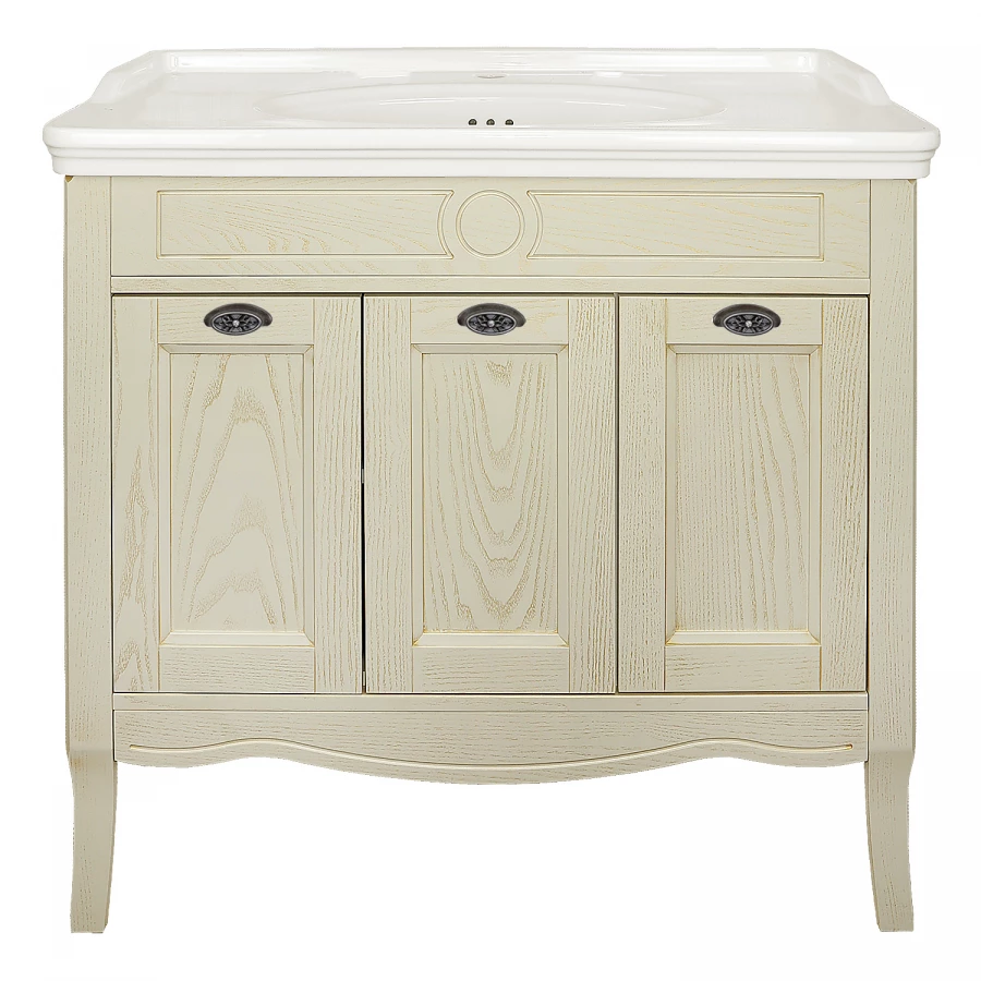 Комплект Тумба Azario Carolina 100 патина с раковиной Artdeco 100 Kale бежевое золото CS00090676 100х88х50 см