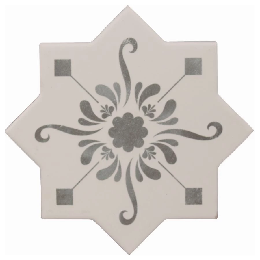 Керамогранит Cevica Becolors Star Dec Stencil Grey матовый светло-серый CV67383 13,25х13,25 см