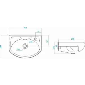 Раковина Santek Азов 1.WH11.0.254 41х29 см