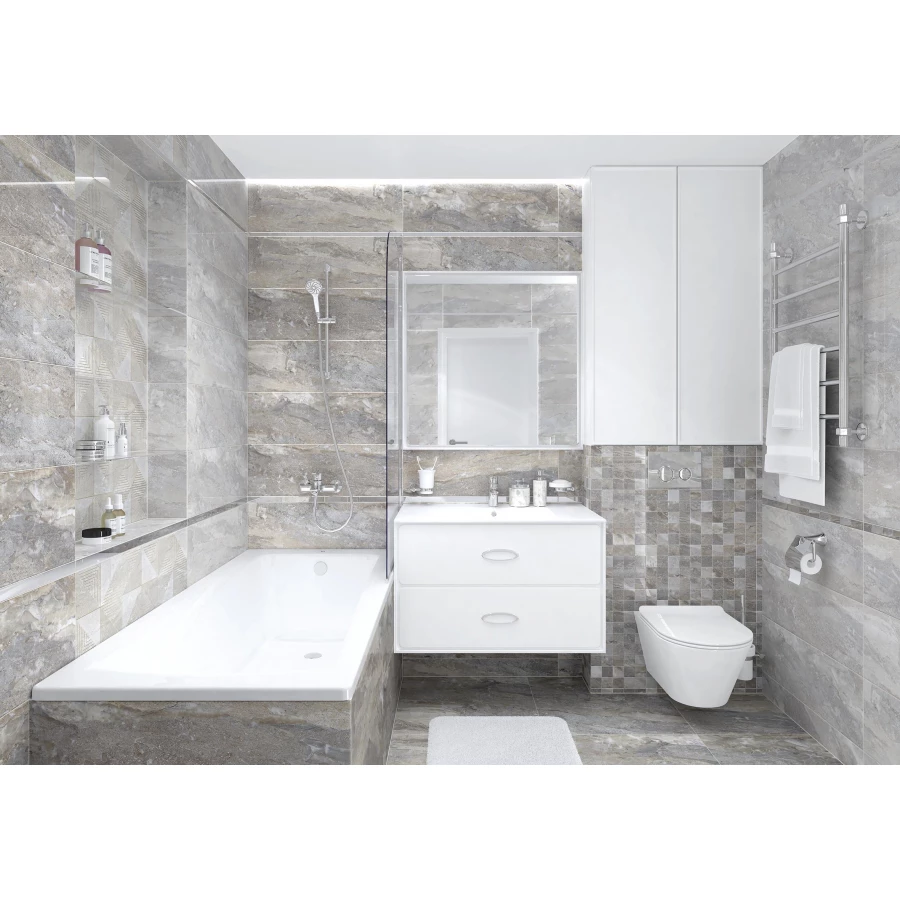 Бордюр металлический Laparet серебро глянцевое 75х2,9 см