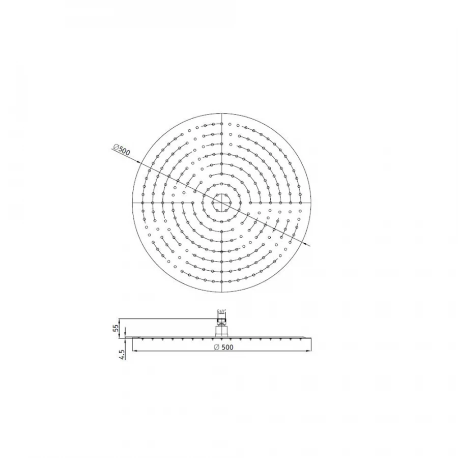 Верхний душ 3D круглый RGW SP-81B Черный 21148130-04 30 см