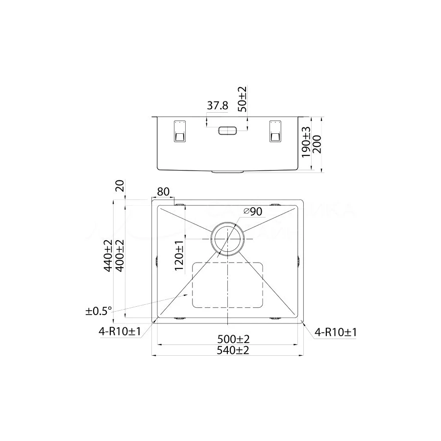 Кухонная мойка Iddis Edifice графит EDI54G0i77 54х44 см