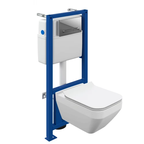 Комплект Cersanit Crea square co dpl eo slim + link pro + estetica хром глянцевый A64442