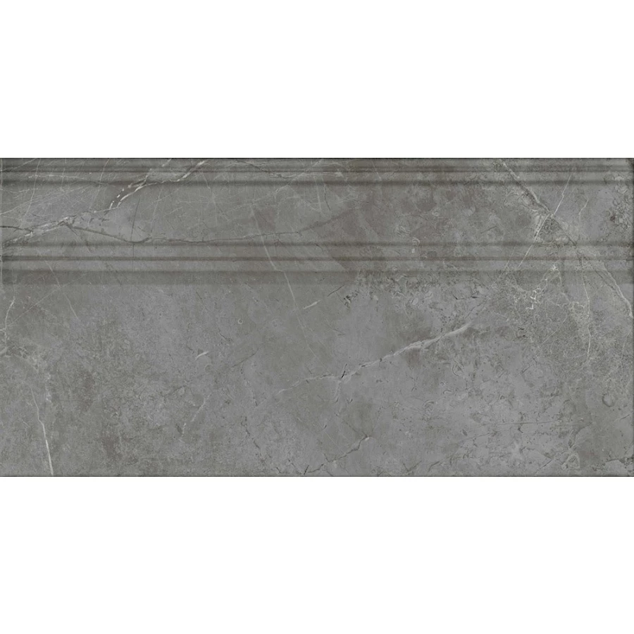 Плинтус Kerama Marazzi Риальто обрезной глянцевый серый тёмный FME031R 40x20 см