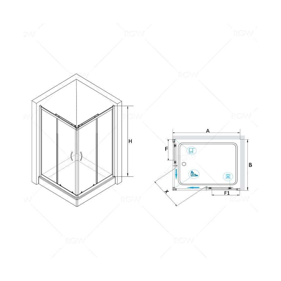 Душевой уголок RGW PA-146 Прозрачное 020814692-11 90х120 см