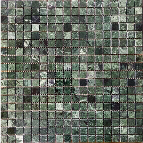 Мозаика Pixel mosaic Мрамор Spider Green чип 15x15 мм сетка Полированная Pix 308/6 30,5х30,5 см
