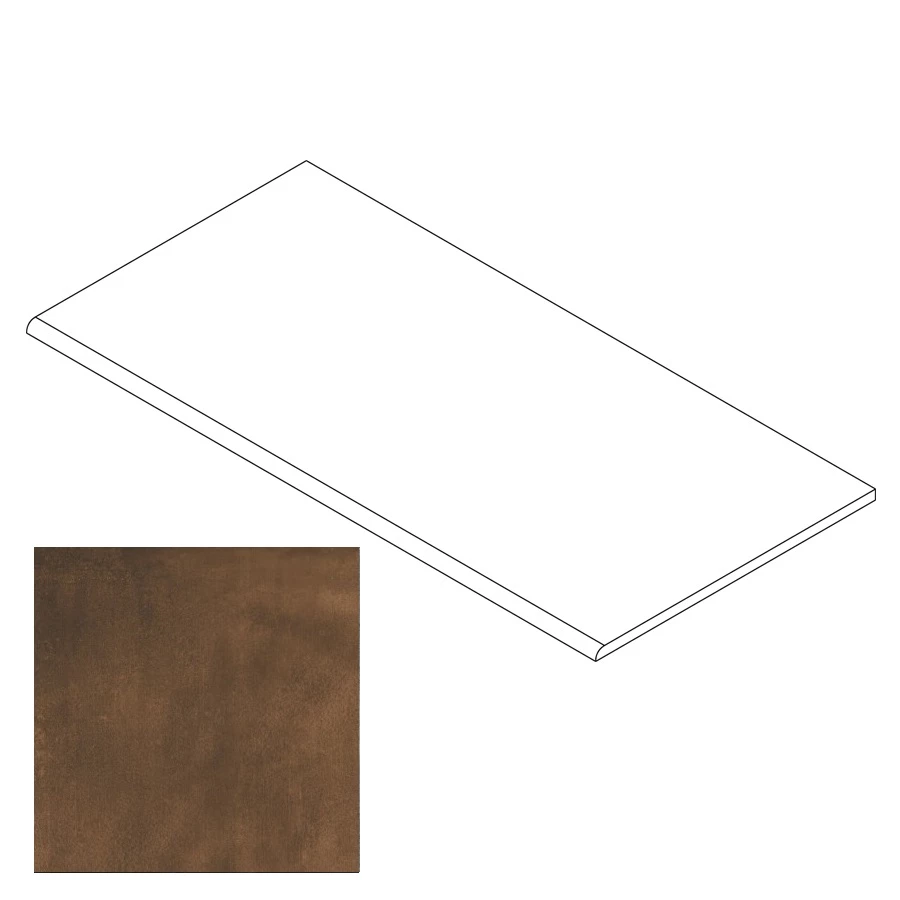 Ступень Gresse Matera с завальцовкой бетон коричневый GRS06-24 120х29,5 см