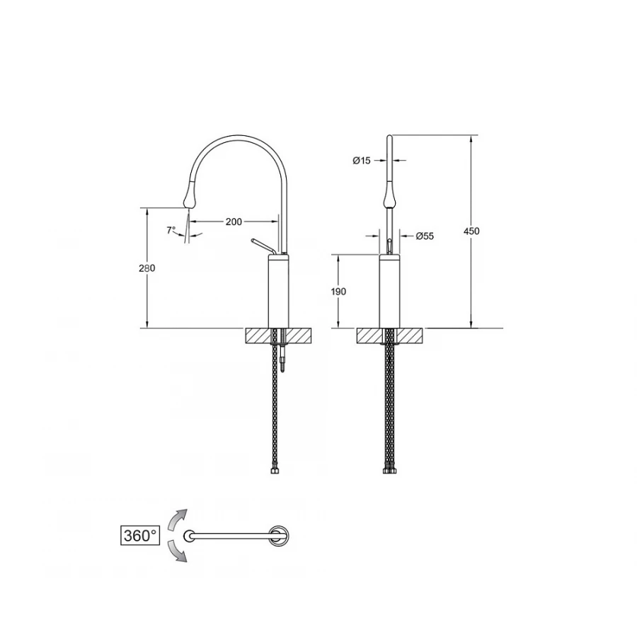 Смеситель для раковины Bronze de Luxe Scandi 9015C