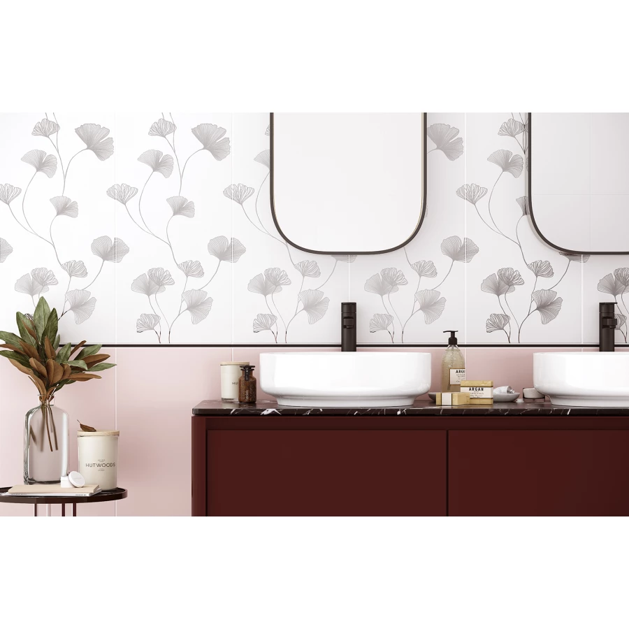 Плитка настенная Creto Mono rose глянцевая розовая 1,8 м2 00-00-5-18-01-41-2430 60х30 см