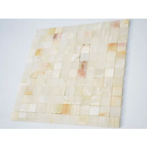 Мозаика из натурального камня Caramelle Mosaic Onice Jade Bianco POL бежевый 29,8x29,8 см