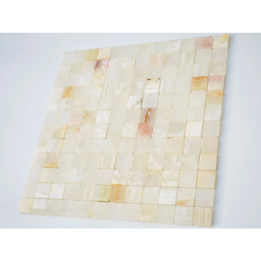 Мозаика из натурального камня Caramelle Mosaic Onice Jade Bianco POL бежевый 29,8x29,8 см