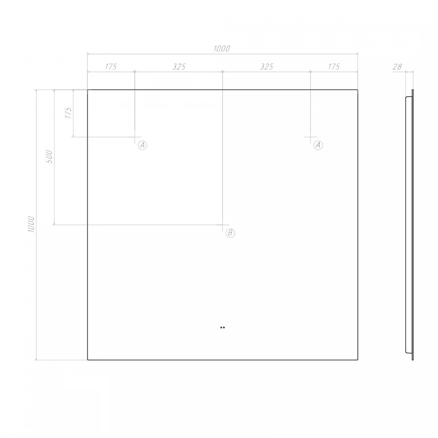 Зеркало Vigo Quadro Comfort 1000 146 100x100 см