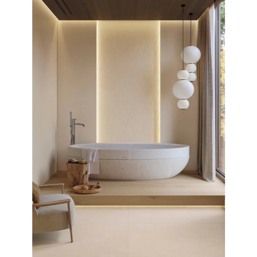 Плитка настенная Porcelanosa Мармол Срема Марфил / Marmol Crema Marfil матовая бежевая 100381152 120х45 см