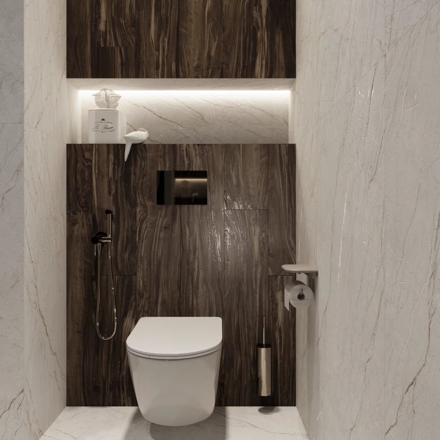 Керамогранит Creanza Pearsian Wood Charcoal Carving темно-коричневый CW-CR01-B 120х20 см