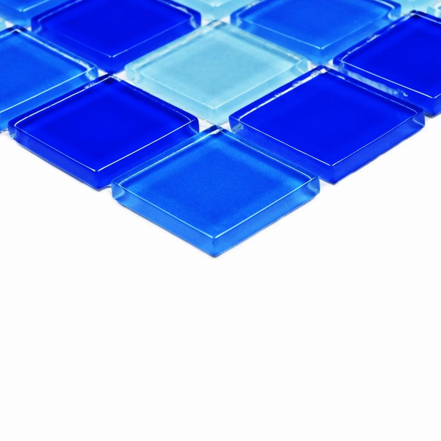 Мозаика Bonaparte Стеклянная мозаика Blue wave-2 25х25 глянцевая синяя 30х30 см