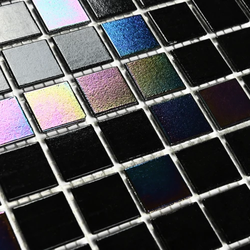 Мозаика Bonaparte Стеклянная мозаика Filo 20х20 глянцевая черная 32,7х32,7 см