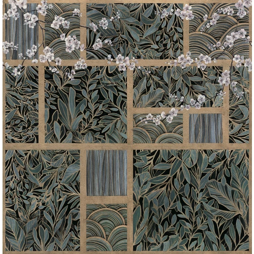 Обои флизелиновые Marburg Casa Vita зеленые 36096 2,65х2,7 м