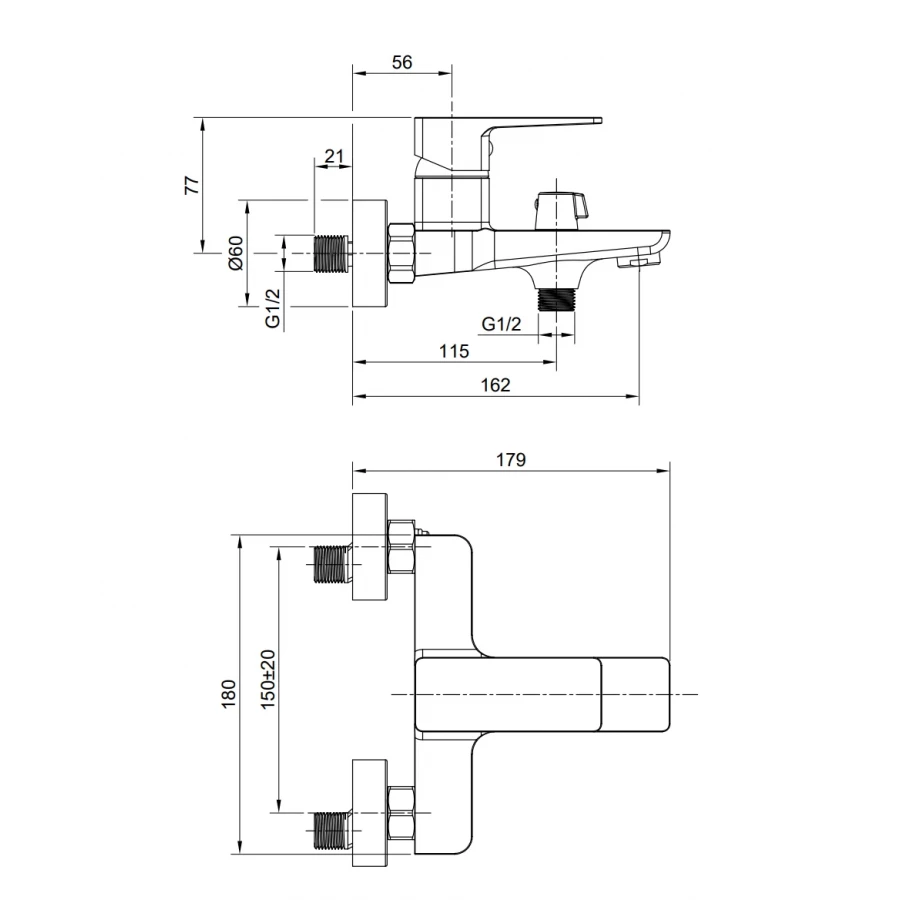 Смеситель для ванны Olive`s Navarra хром 25201NR