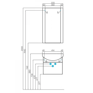 Зеркало Акватон Ария 50 белый 1A140102AA010
