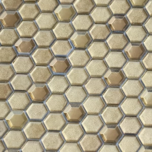 Стеклянная мозаика LeeDo Ceramica Aureo grani hexagon золотистый 30x30 см