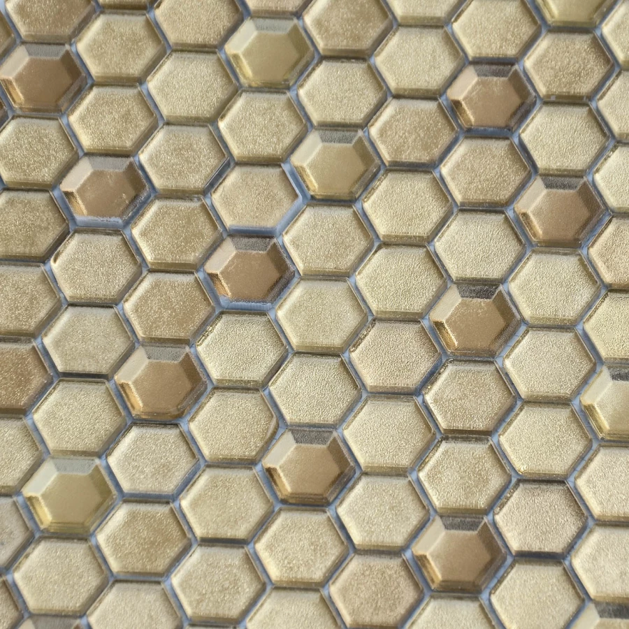 Стеклянная мозаика LeeDo Ceramica Aureo grani hexagon золотистый 30x30 см
