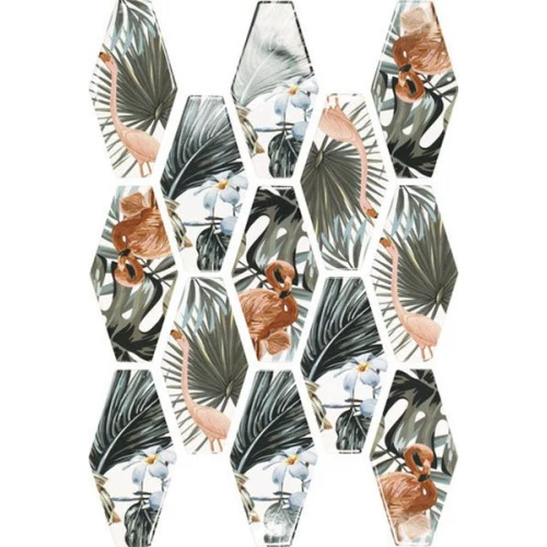 Плитка настенная Ape Ceramica Harlequin Curazao White Mix 20х10 см