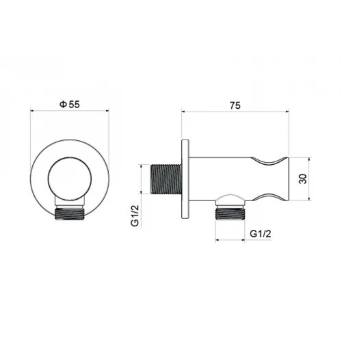 Шланговое подсоединение Aquatek с держателем хром AQ2464CR