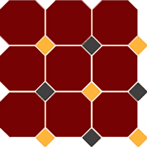 Керамогранит TopCer Оцтагон Нев Брицк Ред Очре Ыеллов Блацк Дотс / Octagon New 4420 Brick Red 20 Ochre Yellow 21 Black 14 Dots матовый красный OCT20 DOT21/14-B 30x30 см