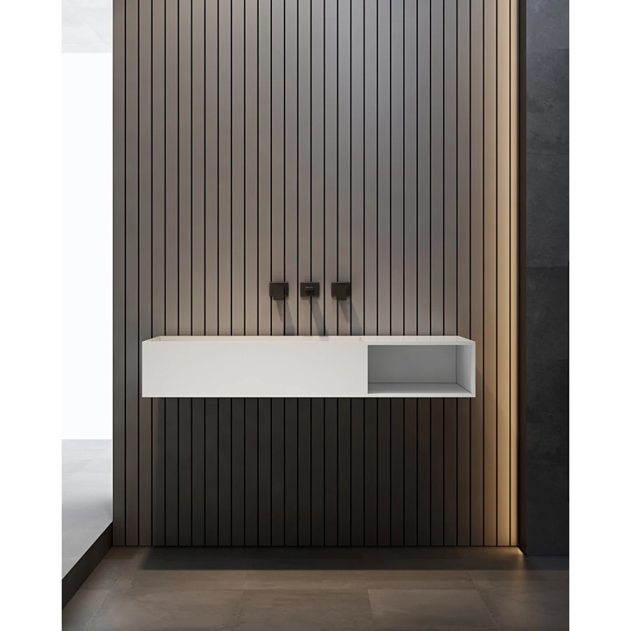 Тумба с раковиной Abber Stein подвесная белая матовая AS2640-1.2 R