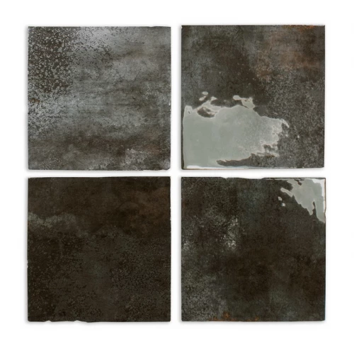 Плитка керамическая DNA Tiles Енамел Сqуаре Чарcоал / Enamel Square Charcoal глянцевая черная 123076 12,5х12,5 см
