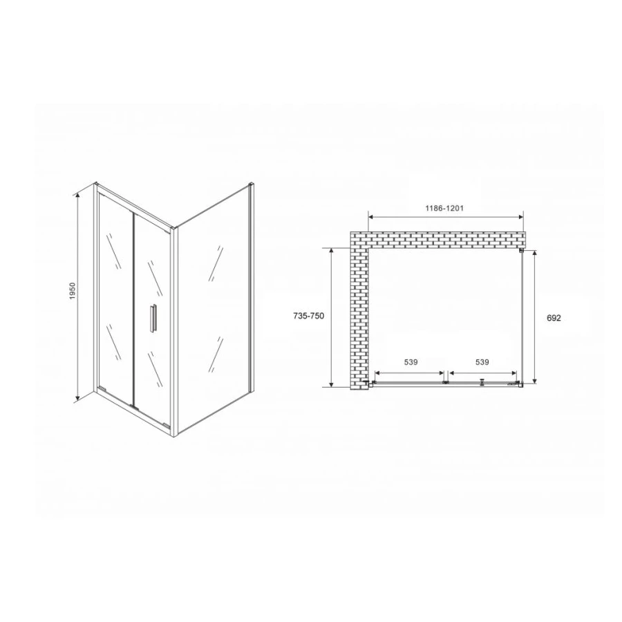 Душевой уголок Abber Sonnenstrand AG07120-S75