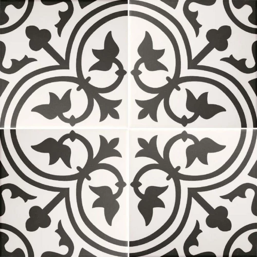 Керамогранит Ribesalbes Hermitage San Pietro матовый черно-белый 20х20 см