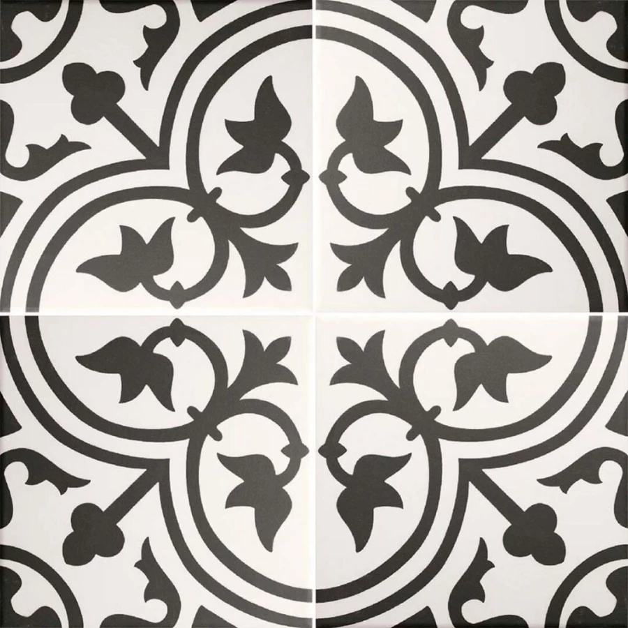 Керамогранит Ribesalbes Hermitage San Pietro матовый черно-белый 20х20 см