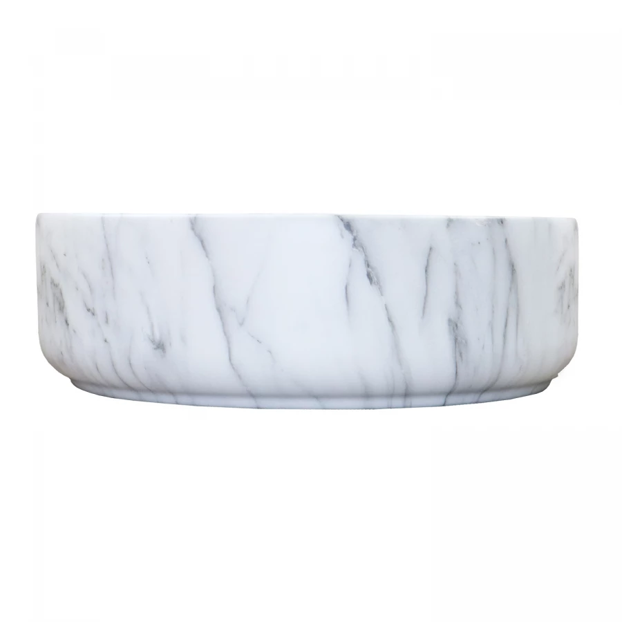 Раковина-чаша Azario накладная круглая светлый мраморный AZ-3134-M820 35.5х35.5х12 см
