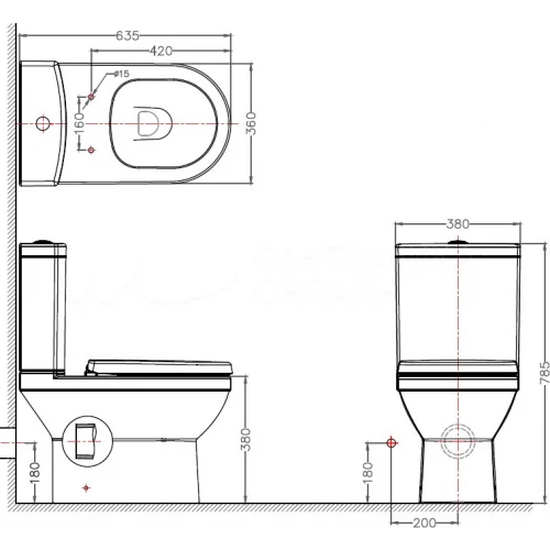 Чаша унитаза Bravat New Moon в комплекте с сидением микролифт CX01014UW-P-RUS 36х38 см